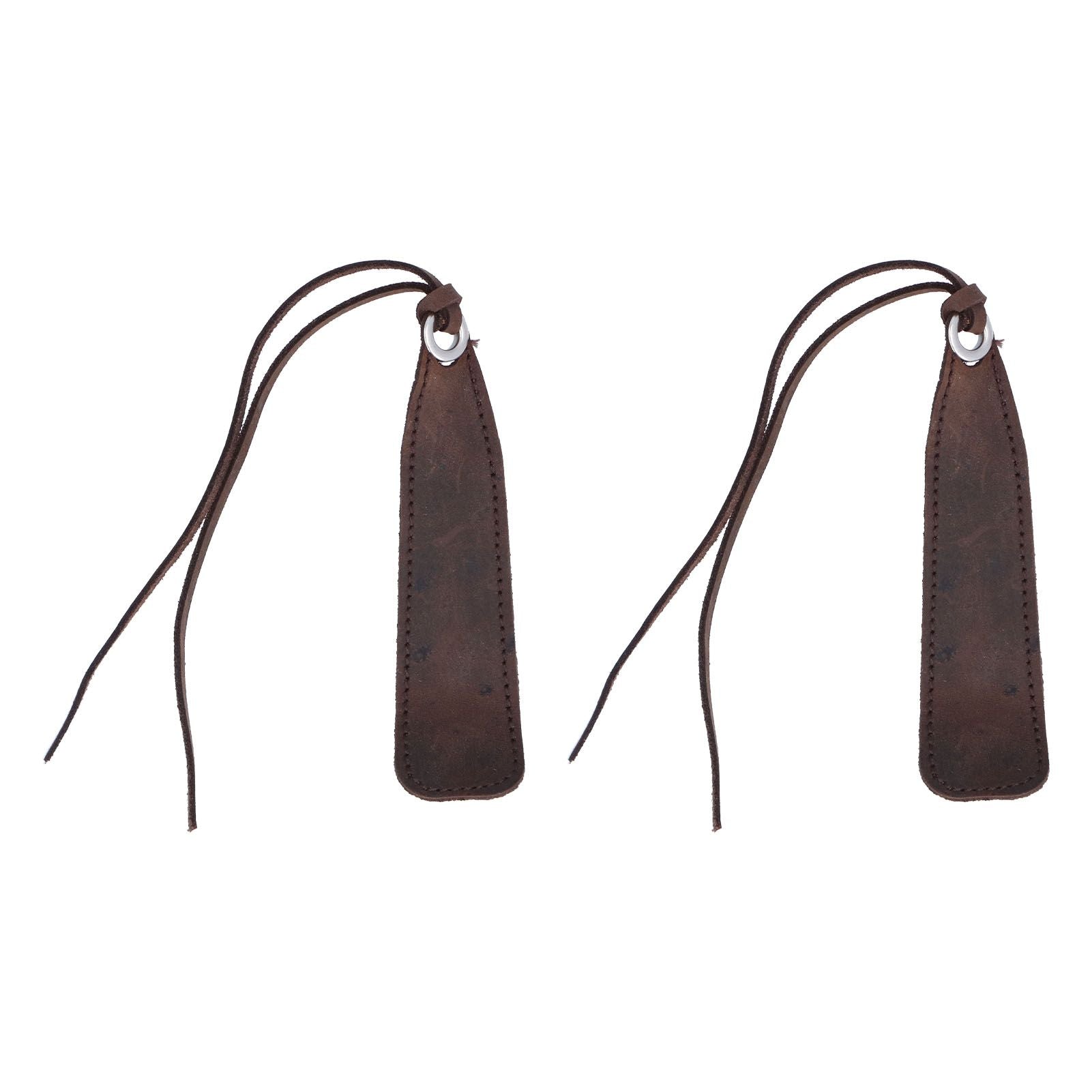 2Pcs Leather Bookmark Retro Book Mark Page Clip Set Kit with Tassel for Kids StudentDark Brown