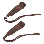 2Pcs Leather Bookmark Retro Book Mark Page Clip Set Kit with Tassel for Kids StudentDark Brown