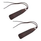 2Pcs Leather Bookmark Retro Book Mark Page Clip Set Kit with Tassel for Kids StudentDark Brown