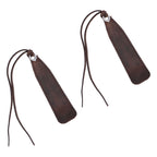 2Pcs Leather Bookmark Retro Book Mark Page Clip Set Kit with Tassel for Kids StudentDark Brown