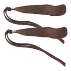 2Pcs Leather Bookmark Retro Book Mark Page Clip Set Kit with Tassel for Kids StudentDark Brown