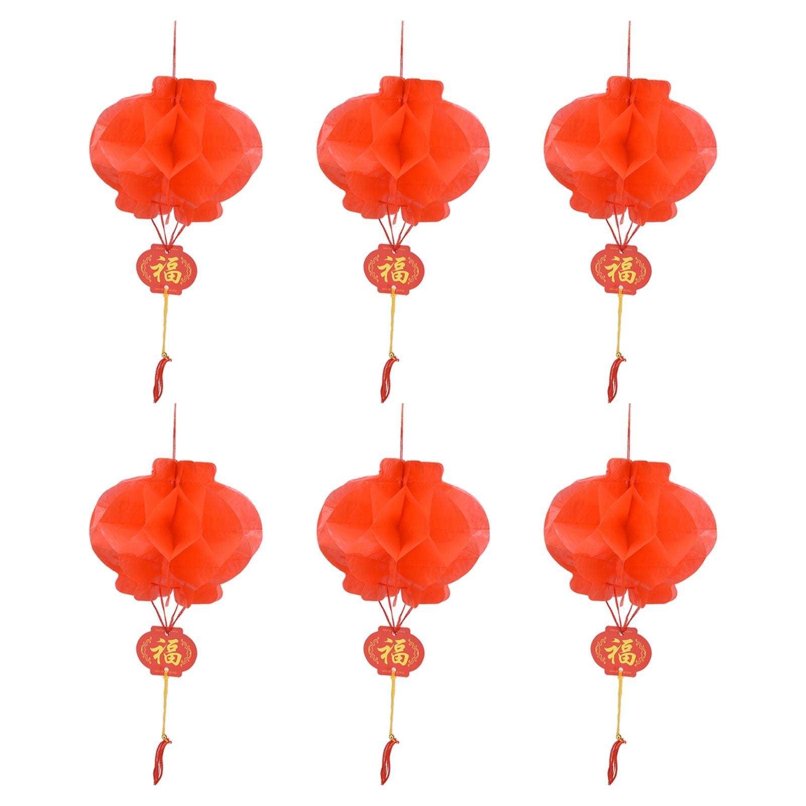 20Pcs Red Paper Chinese Decorative Lantern 15cm Diameter Hanging Ornaments for New Year Festival Wedding