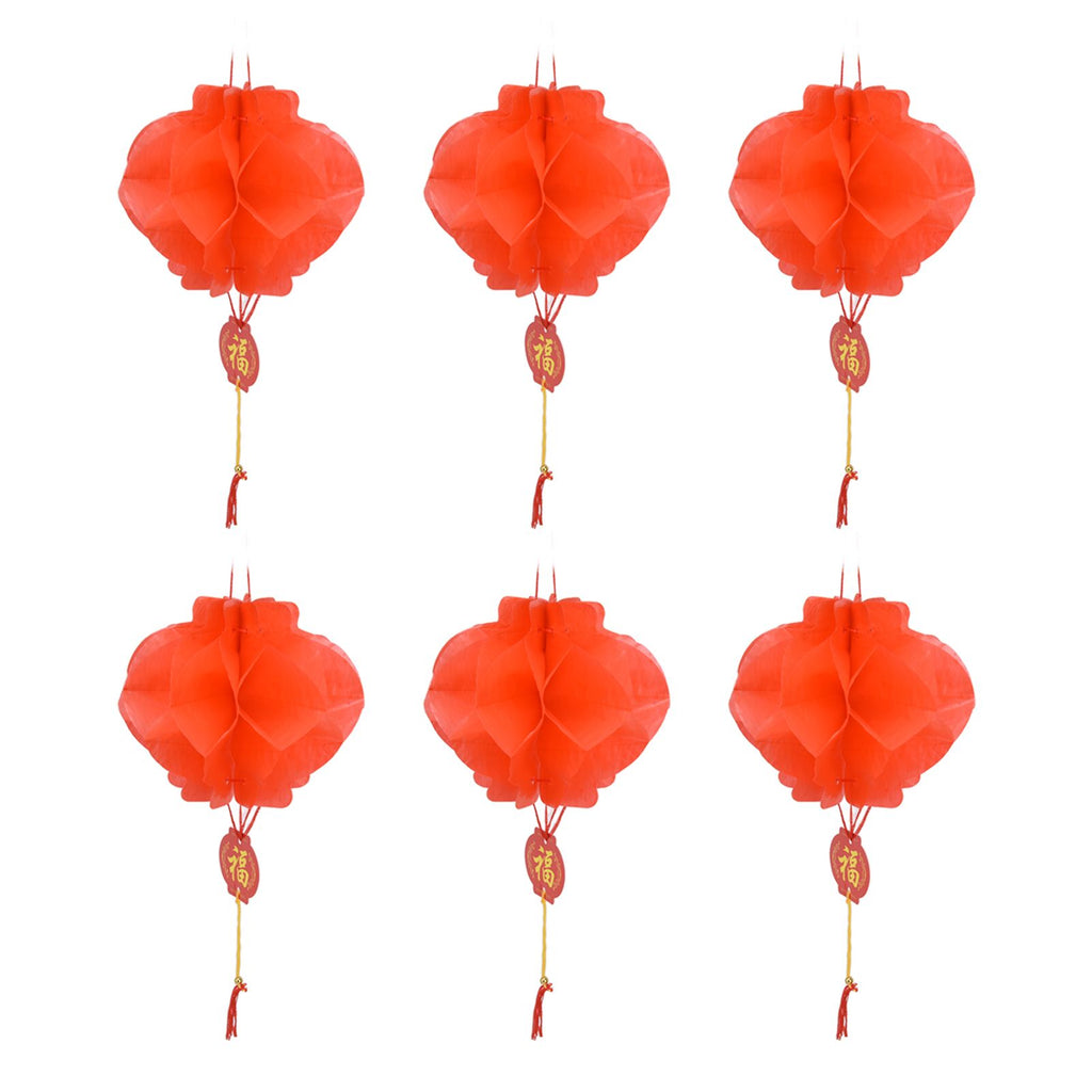 20Pcs Red Paper Chinese Decorative Lantern 15cm Diameter Hanging Ornaments for New Year Festival Wedding