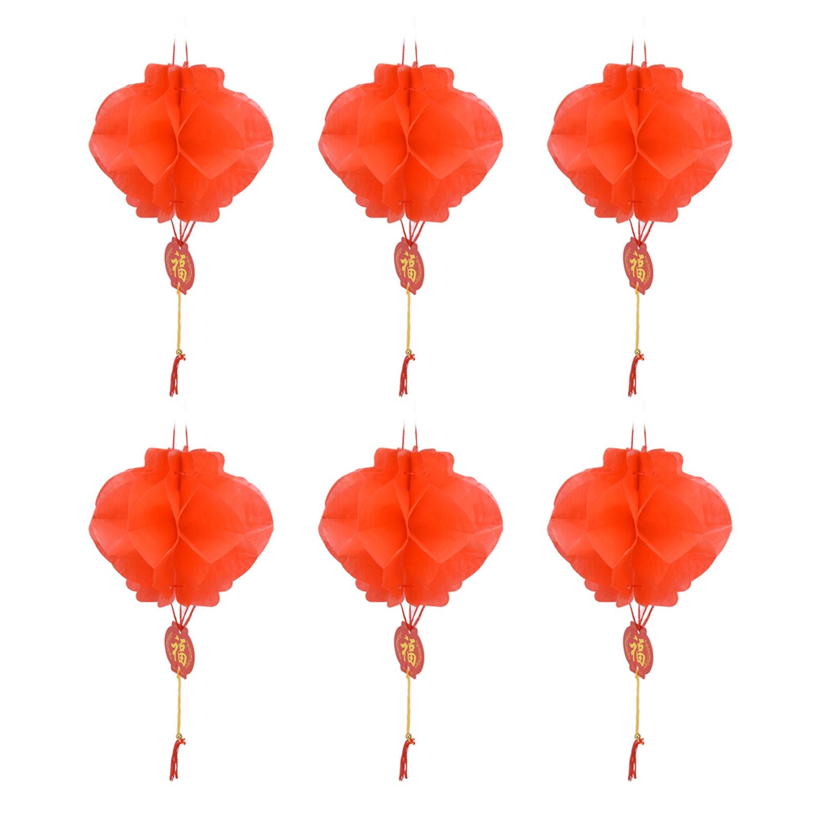 20Pcs Red Paper Chinese Decorative Lantern 15cm Diameter Hanging Ornaments for New Year Festival Wedding