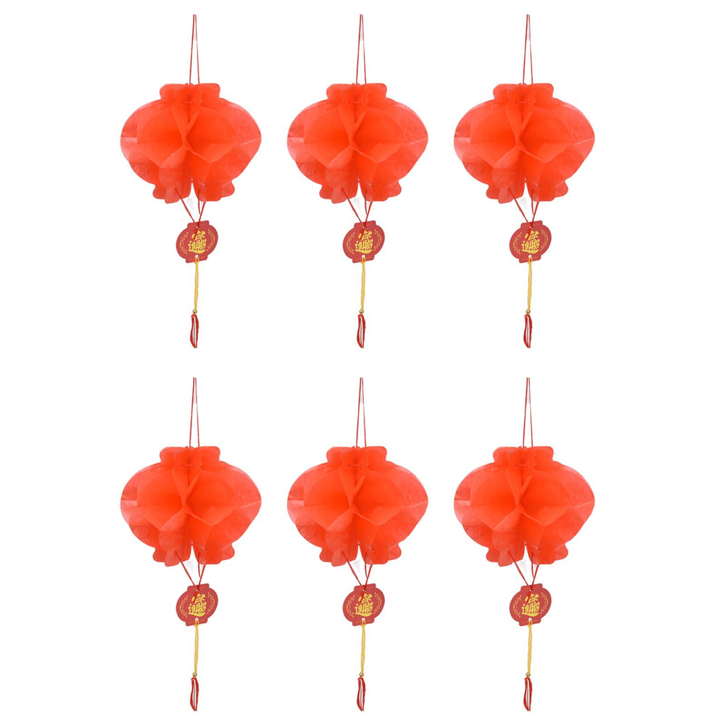20Pcs Red Paper Chinese Decorative Lantern 15cm Diameter Hanging Ornaments for New Year Festival Wedding