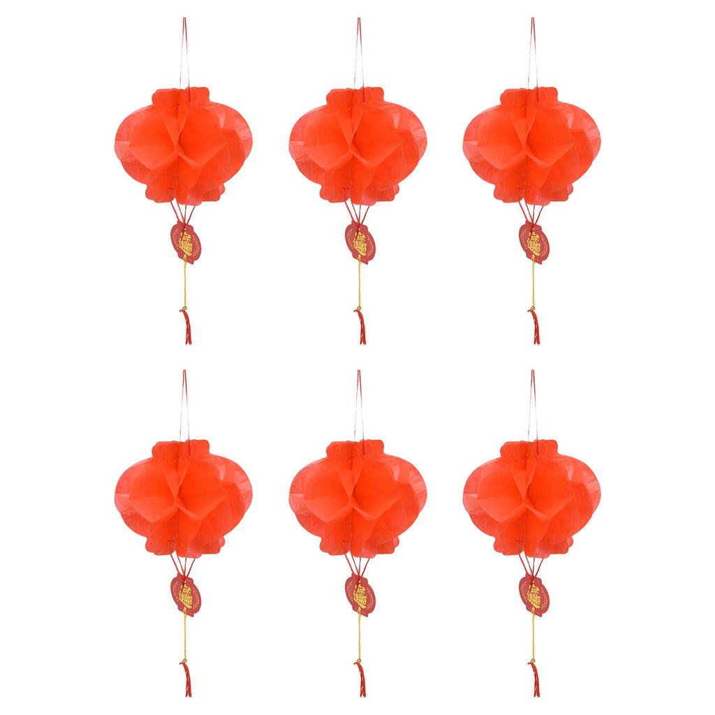 20Pcs Red Paper Chinese Decorative Lantern 15cm Diameter Hanging Ornaments for New Year Festival Wedding