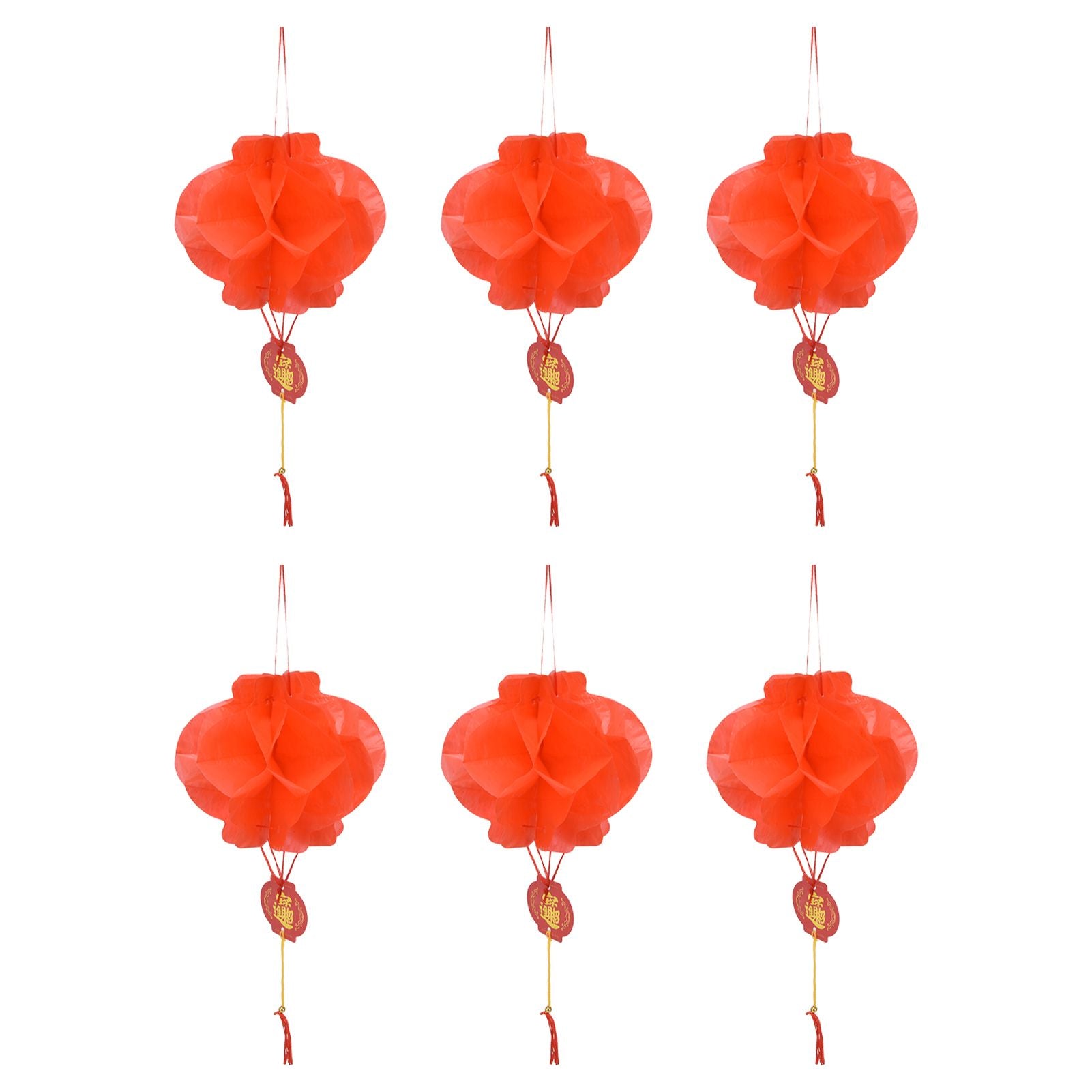 20Pcs Red Paper Chinese Decorative Lantern 15cm Diameter Hanging Ornaments for New Year Festival Wedding