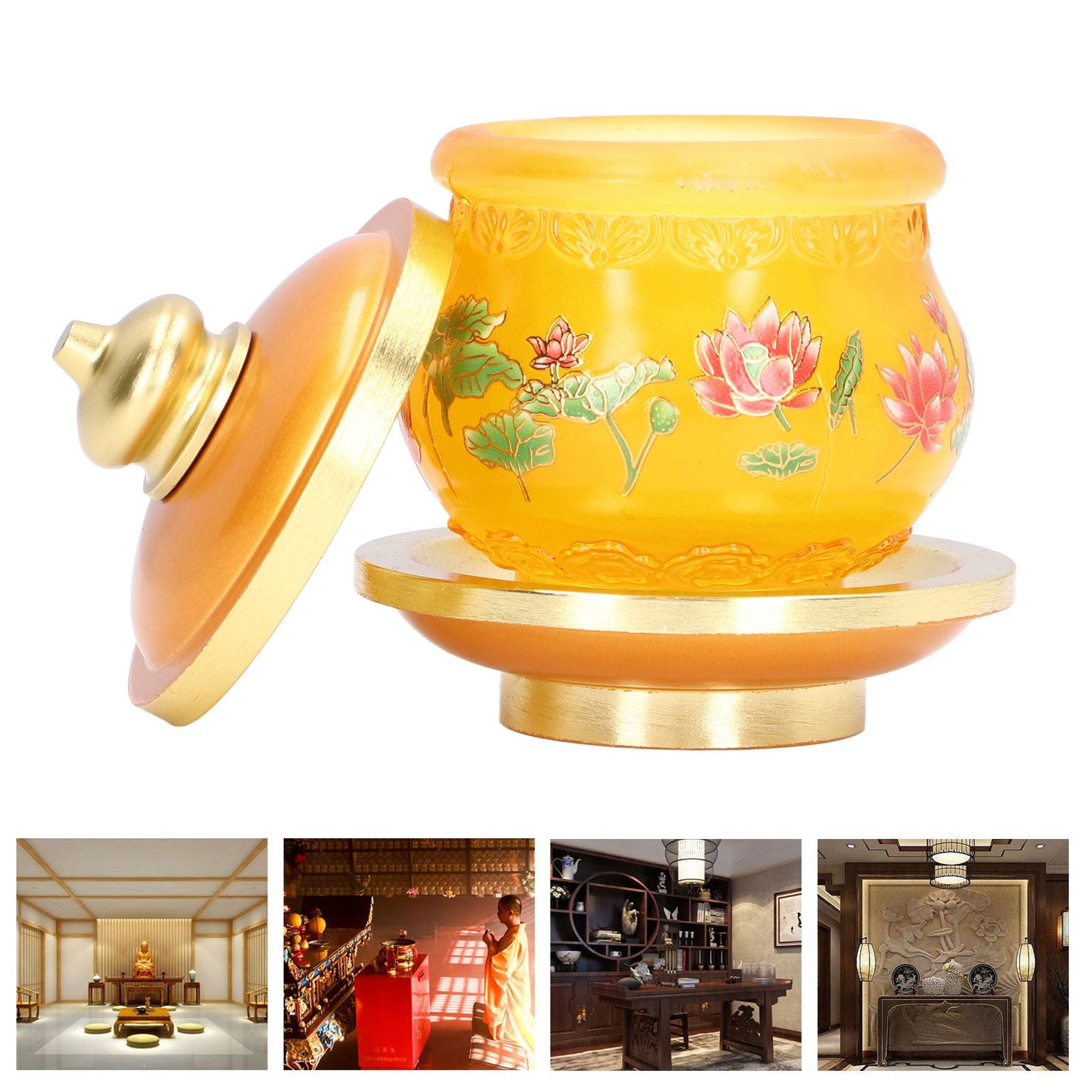 Buddhism Water Supply Cup Home Buddha Worship Family Tribute Holy Supplies Coloured Glaze Small
