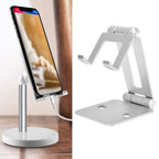 Cell Phone Stand Aluminum Alloy Adjustable Height Desk Mobile Phone Holder for IOS Tablet Silver