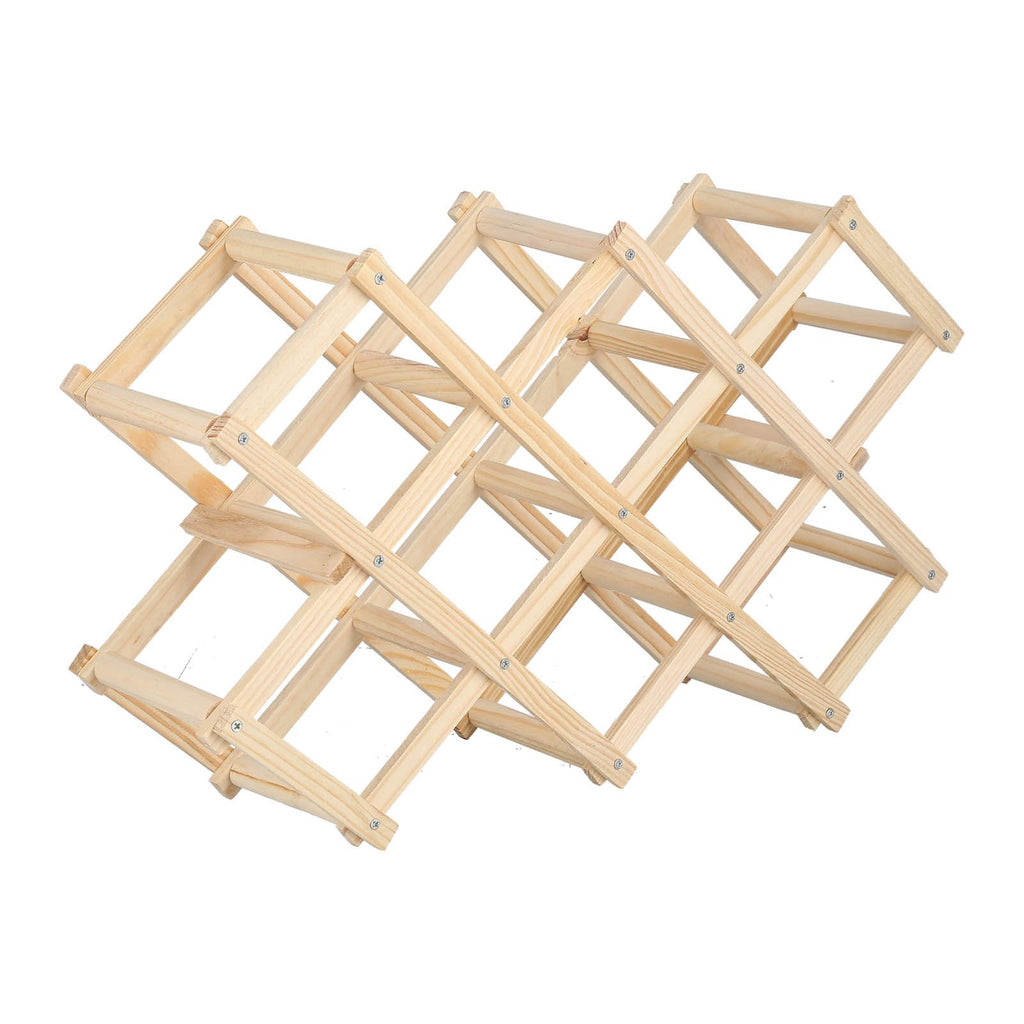 Foldable Wine Cabinet Pine Durable Elegant Simple Wine Rack Cabinet for Home Hotel OfficeWood Color 10 Bottles
