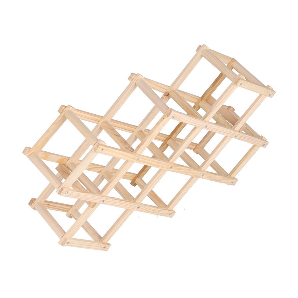 Foldable Wine Cabinet Pine Durable Elegant Simple Wine Rack Cabinet for Home Hotel OfficeWood Color 10 Bottles