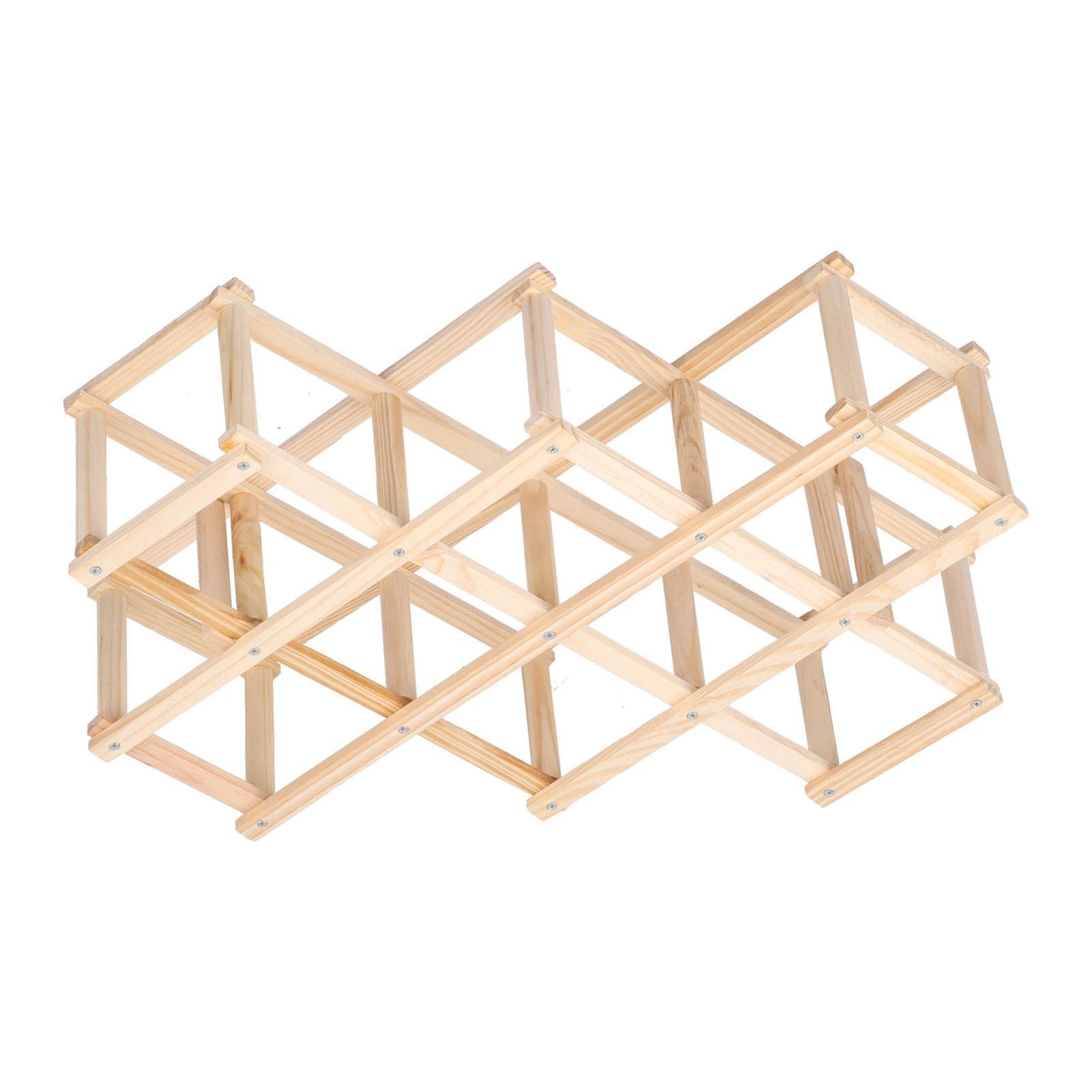Foldable Wine Cabinet Pine Durable Elegant Simple Wine Rack Cabinet for Home Hotel OfficeWood Color 10 Bottles