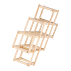 Foldable Wine Cabinet Pine Durable Elegant Simple Wine Rack Cabinet for Home Hotel OfficeWood Color 10 Bottles
