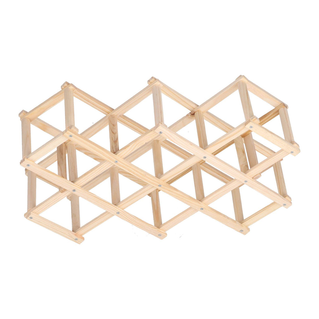 Foldable Wine Cabinet Pine Durable Elegant Simple Wine Rack Cabinet for Home Hotel OfficeWood Color 10 Bottles