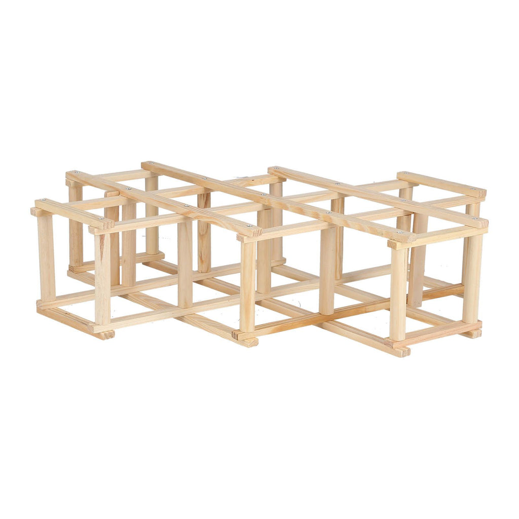 Foldable Wine Cabinet Pine Durable Elegant Simple Wine Rack Cabinet for Home Hotel OfficeWood Color 10 Bottles