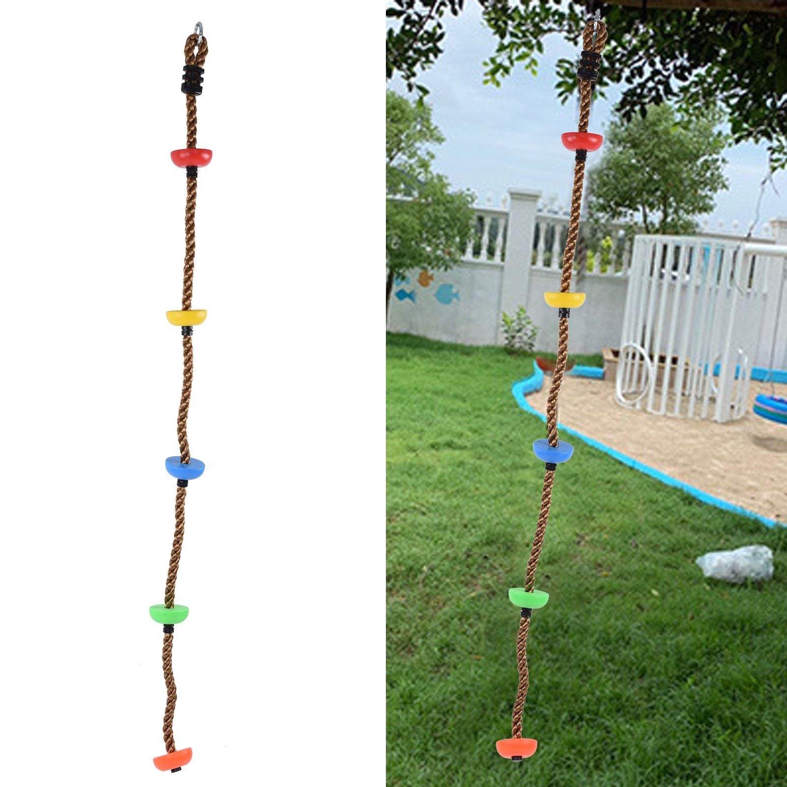 194cm Disc Swing Rope Plastic Multicolor Platforms for Children Balconies Courtyards Outdoor