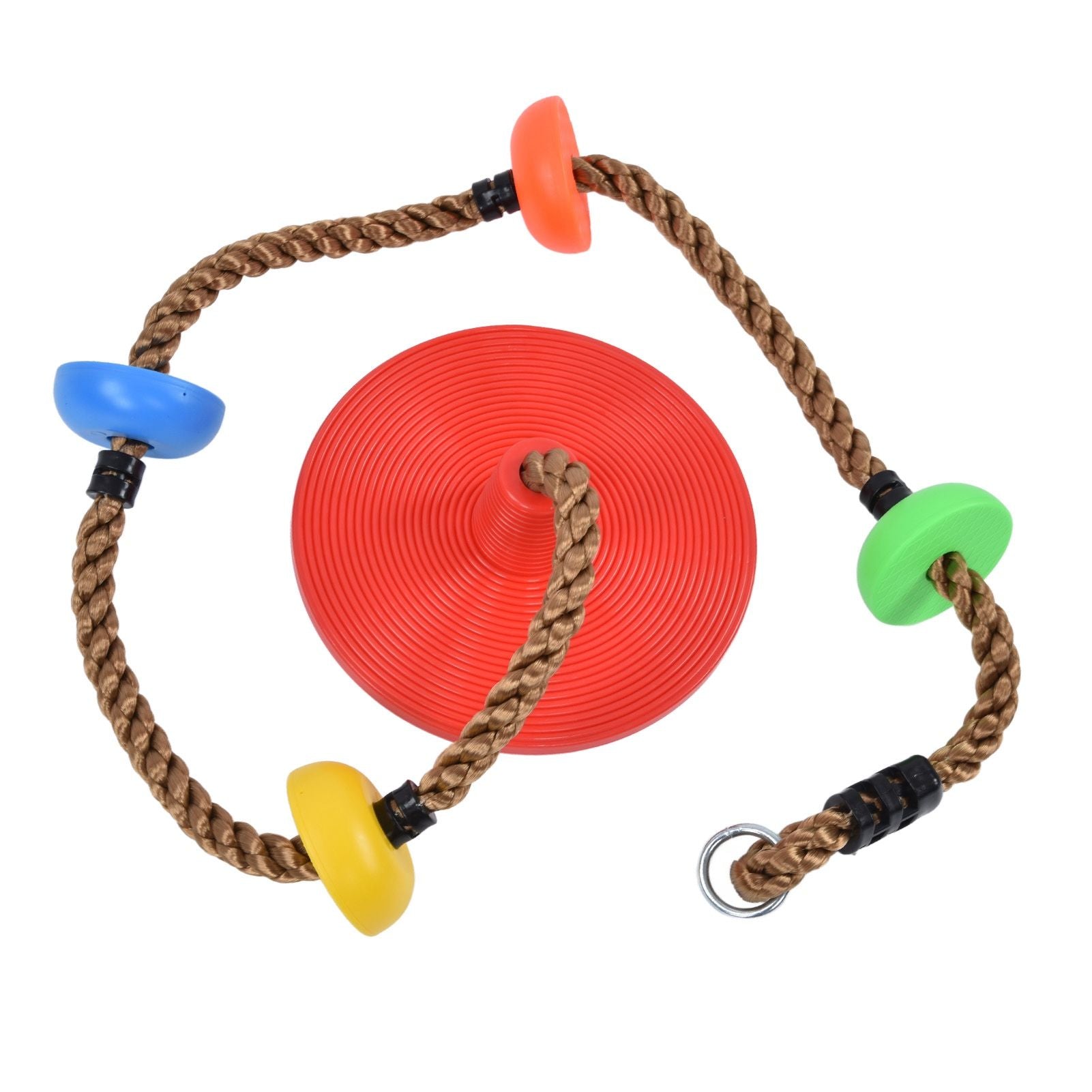 Disc Swing Seat Climbing Rope Colorful High Strength for Kids Children Indoors Outdoors