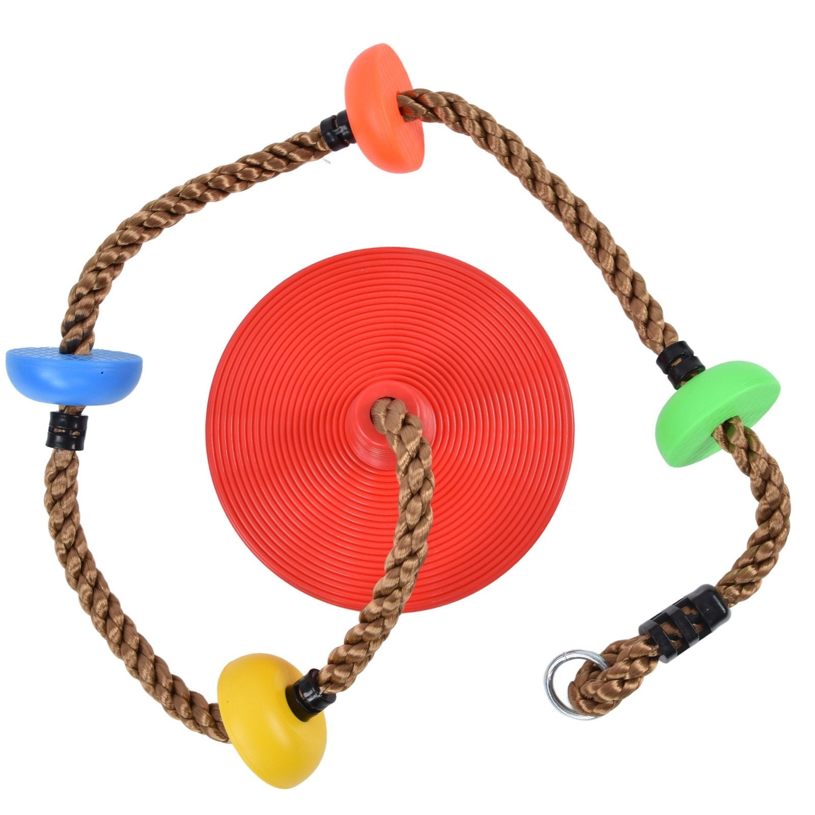 Disc Swing Seat Climbing Rope Colorful High Strength for Kids Children Indoors Outdoors