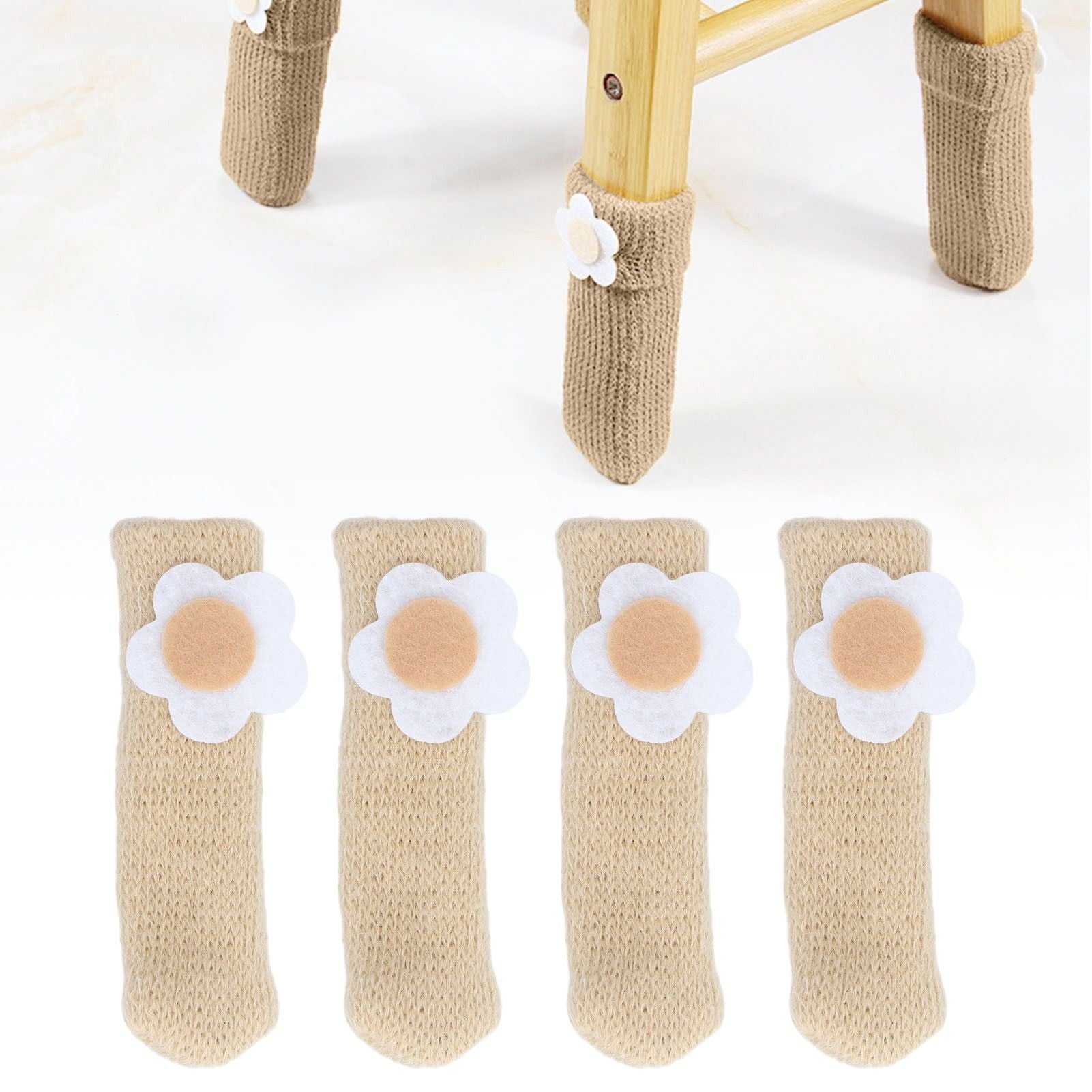 25Pcs Furniture Leg Cover Foot Cover Mat Floor Protector Double Layer Knitted Set Kit