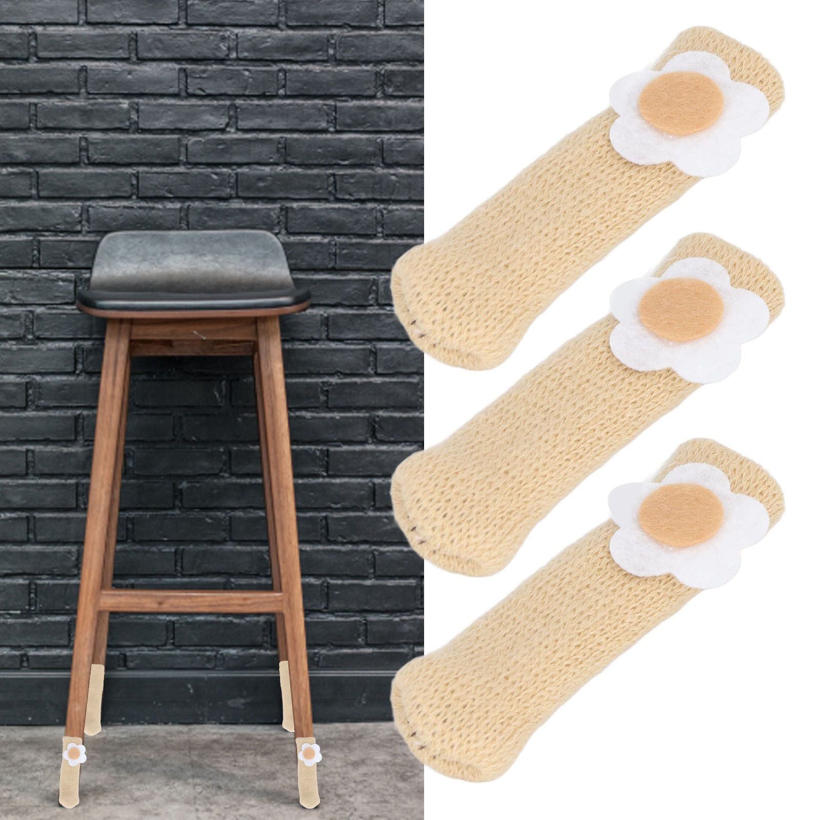 25Pcs Furniture Leg Cover Foot Cover Mat Floor Protector Double Layer Knitted Set Kit
