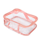 Clear Toiletry Bag Travel Cosmetic Makeup Bag PVC Storage Bag Portable Transparent Pouch for Traveling Vacation Bathroom