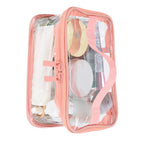 Clear Toiletry Bag Travel Cosmetic Makeup Bag PVC Storage Bag Portable Transparent Pouch for Traveling Vacation Bathroom