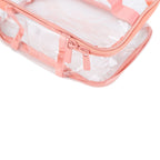 Clear Toiletry Bag Travel Cosmetic Makeup Bag PVC Storage Bag Portable Transparent Pouch for Traveling Vacation Bathroom