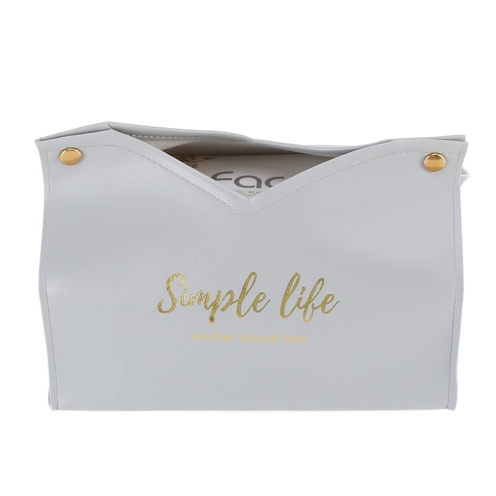 Tissue Bag Artificial Leather Vintage Kitchen Paper Towel Box Container for Office HomeGray