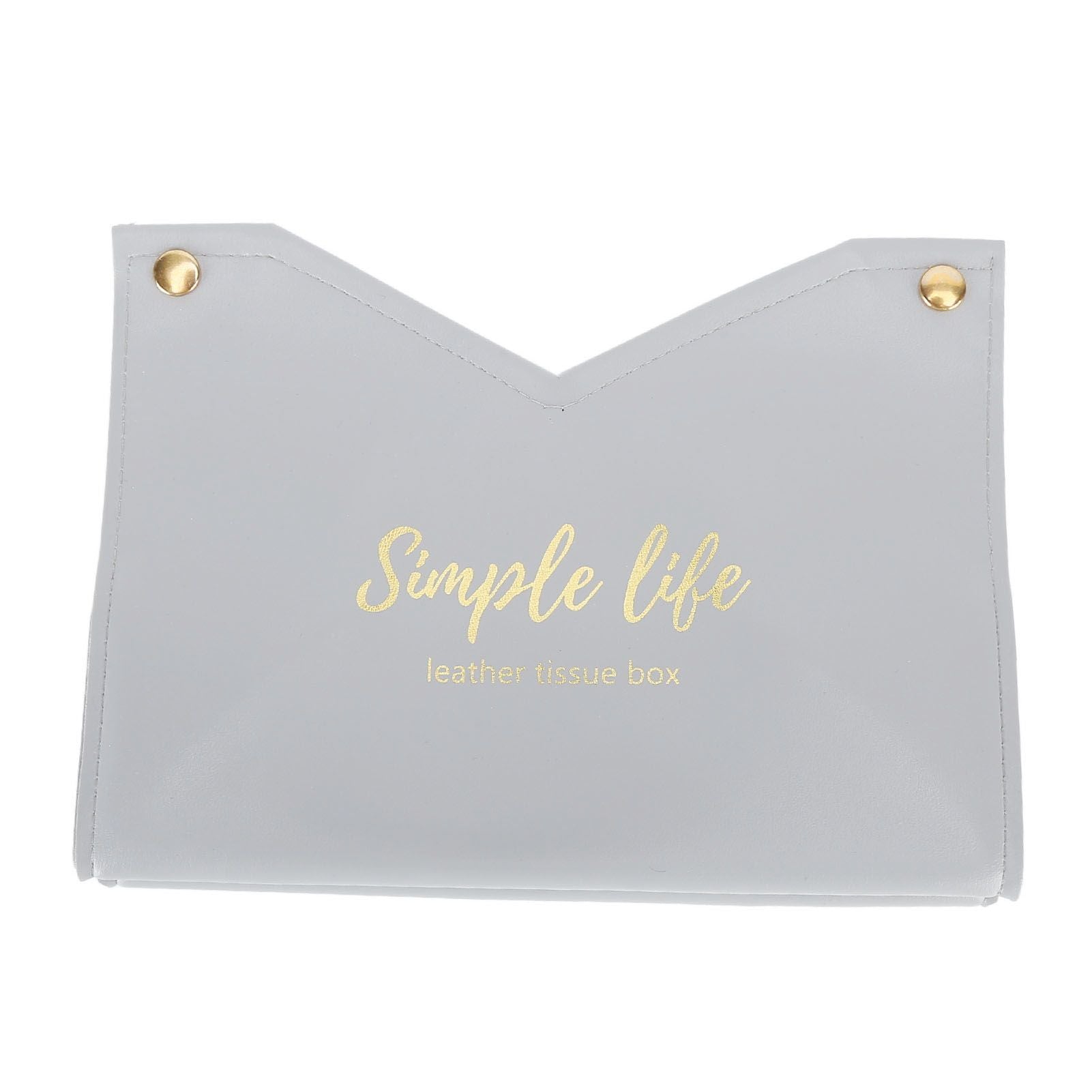 Tissue Bag Artificial Leather Vintage Kitchen Paper Towel Box Container for Office HomeGray