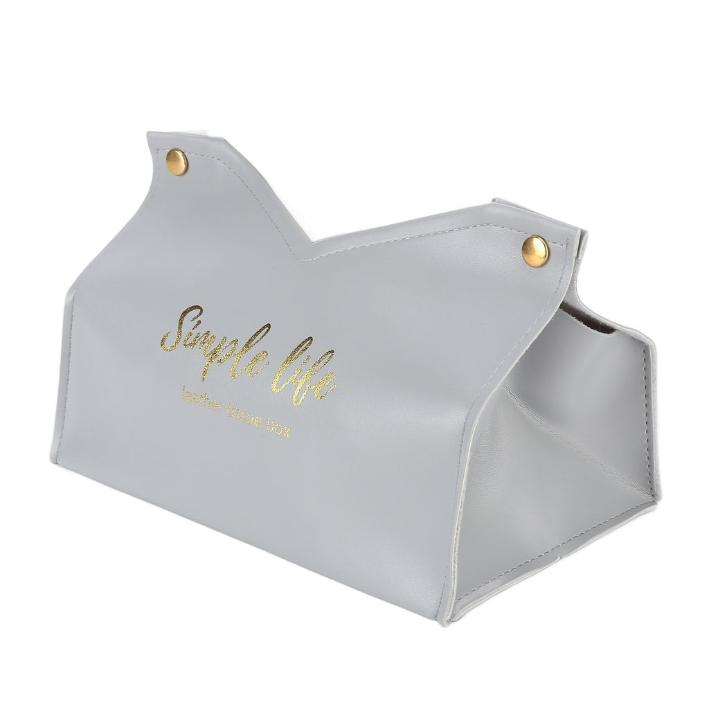 Tissue Bag Artificial Leather Vintage Kitchen Paper Towel Box Container for Office HomeGray