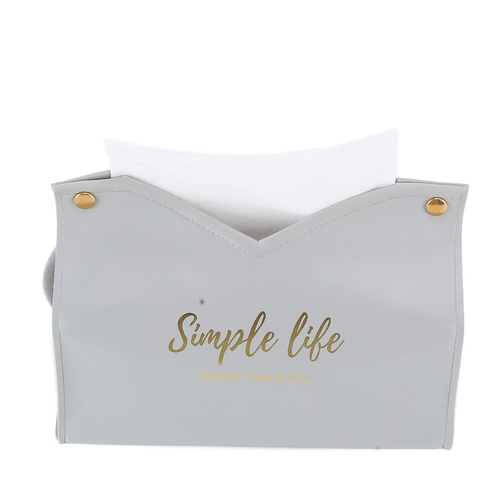 Tissue Bag Artificial Leather Vintage Kitchen Paper Towel Box Container for Office HomeGray