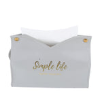 Tissue Bag Artificial Leather Vintage Kitchen Paper Towel Box Container for Office HomeGray