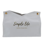 Tissue Bag Artificial Leather Vintage Kitchen Paper Towel Box Container for Office HomeGray