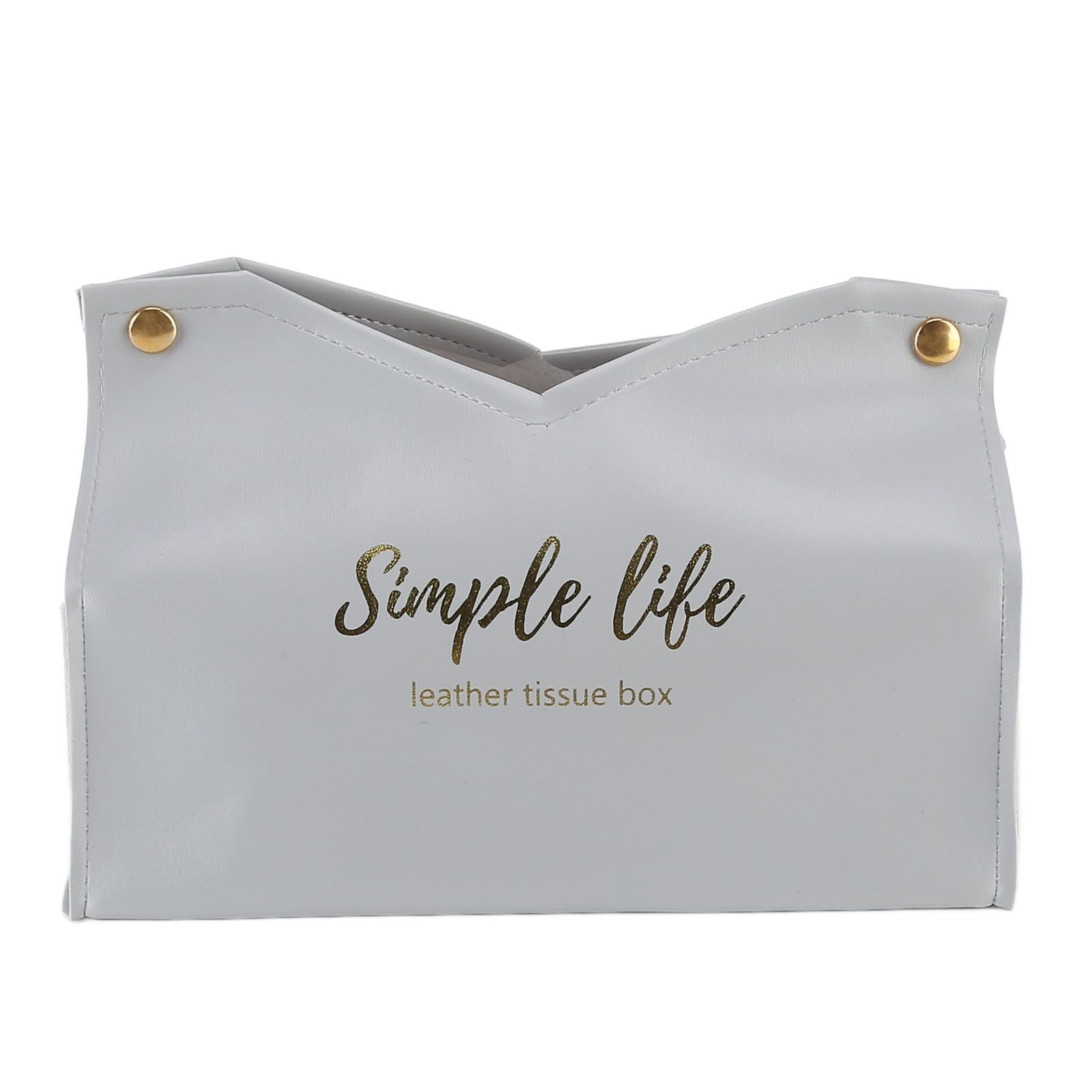 Tissue Bag Artificial Leather Vintage Kitchen Paper Towel Box Container for Office HomeGray