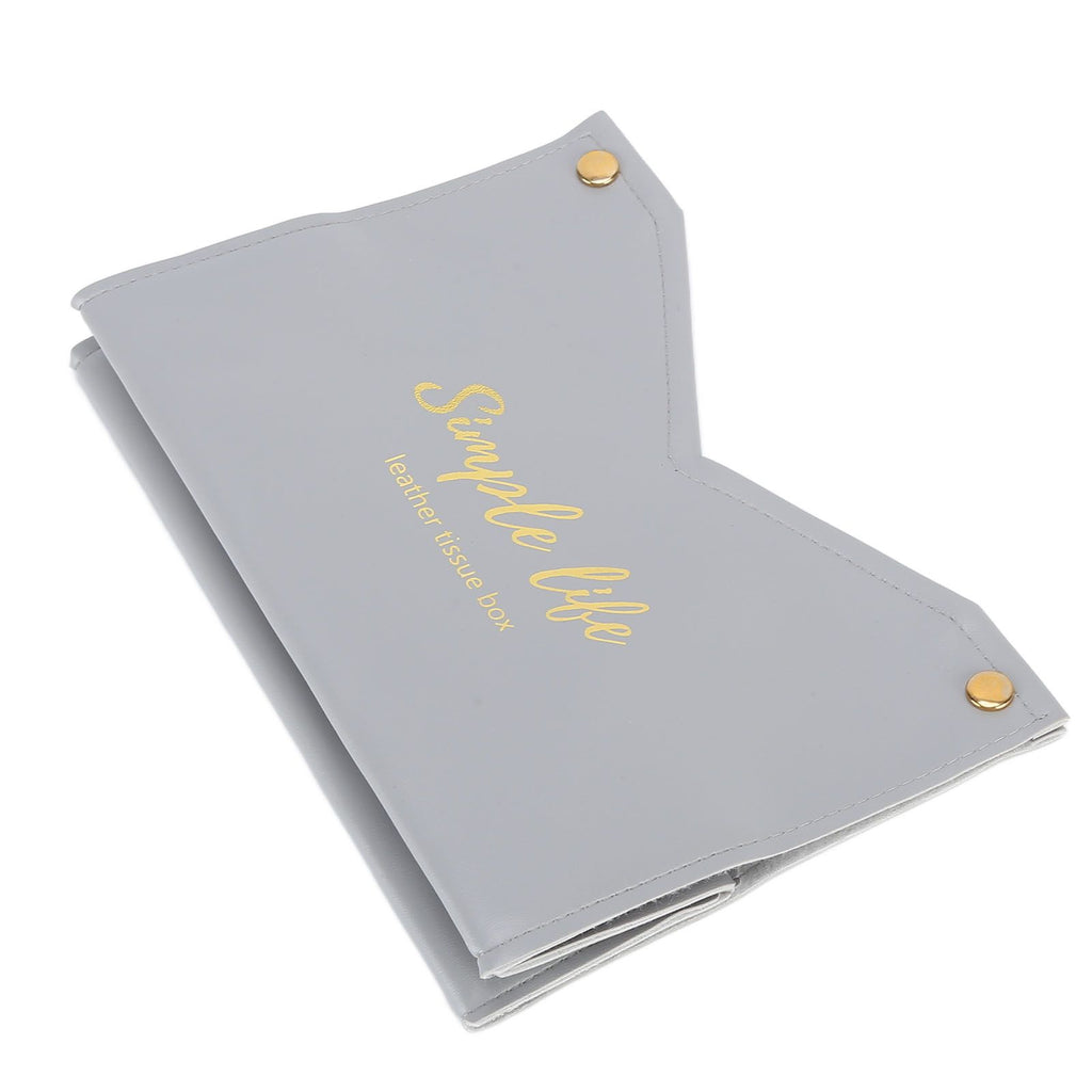 Tissue Bag Artificial Leather Vintage Kitchen Paper Towel Box Container for Office HomeGray
