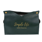 Tissue Bag Artificial Leather Vintage Kitchen Paper Towel Box Container for Office HomeGreen