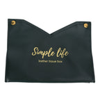 Tissue Bag Artificial Leather Vintage Kitchen Paper Towel Box Container for Office HomeGreen