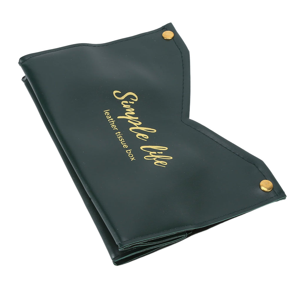 Tissue Bag Artificial Leather Vintage Kitchen Paper Towel Box Container for Office HomeGreen