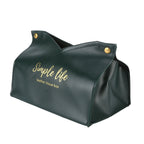 Tissue Bag Artificial Leather Vintage Kitchen Paper Towel Box Container for Office HomeGreen