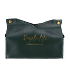 Tissue Bag Artificial Leather Vintage Kitchen Paper Towel Box Container for Office HomeGreen