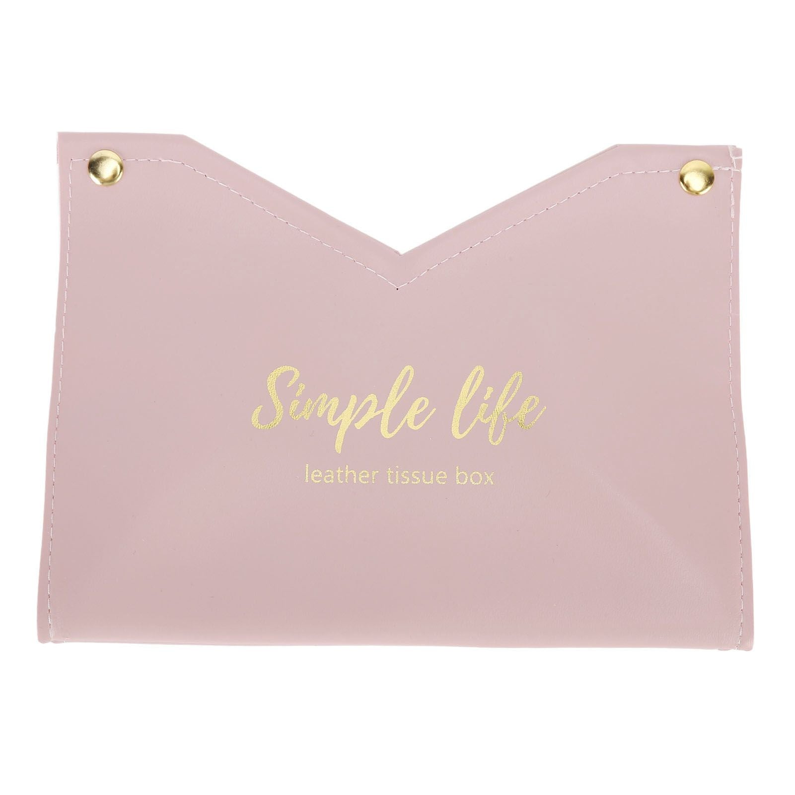 Tissue Bag Artificial Leather Vintage Kitchen Paper Towel Box Container for Office HomePink