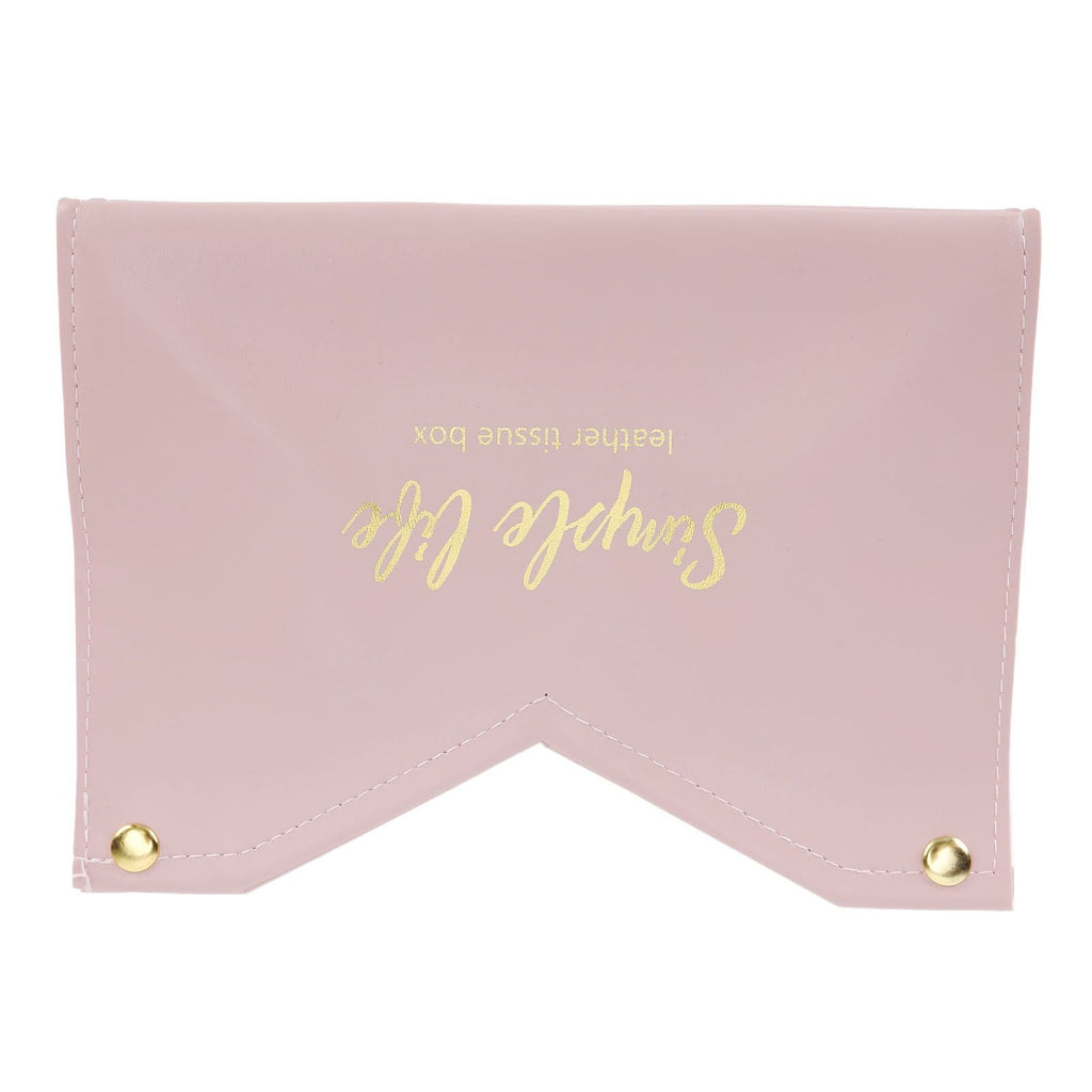 Tissue Bag Artificial Leather Vintage Kitchen Paper Towel Box Container for Office HomePink