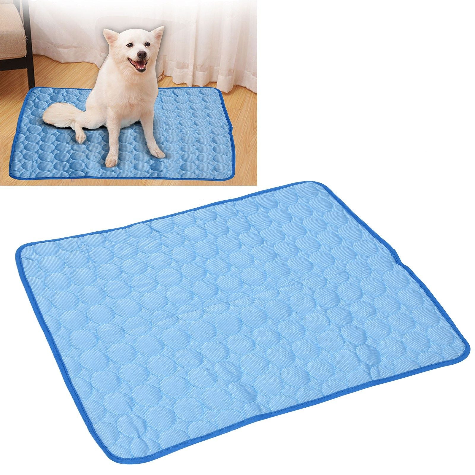 Pet Cooling Mat Breathable Soft Summer Dog Cat Sleeping Pad for Kennel Sofa Bed FloorBlue XL