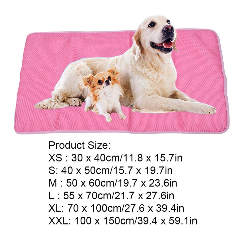 Pet Cooling Mat Breathable Soft Summer Dog Cat Sleeping Pad for Kennel Sofa Bed FloorPink L