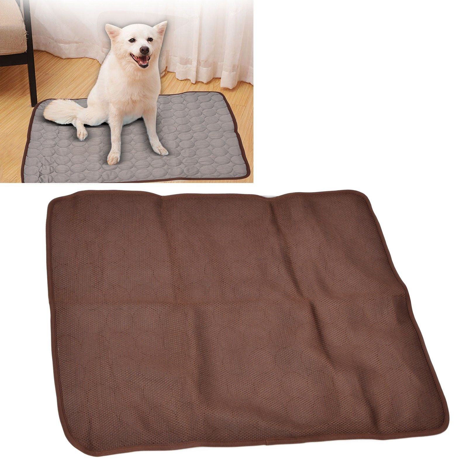 Pet Cooling Mat Breathable Soft Summer Dog Cat Sleeping Pad for Kennel Sofa Bed FloorBrown XS