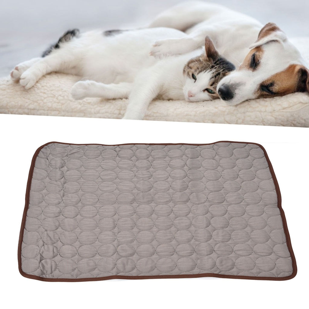 Pet Cooling Mat Breathable Soft Summer Dog Cat Sleeping Pad for Kennel Sofa Bed FloorBrown M