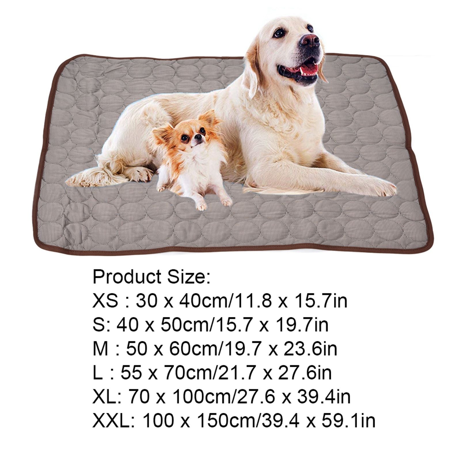 Pet Cooling Mat Breathable Soft Summer Dog Cat Sleeping Pad for Kennel Sofa Bed FloorBrown XXL