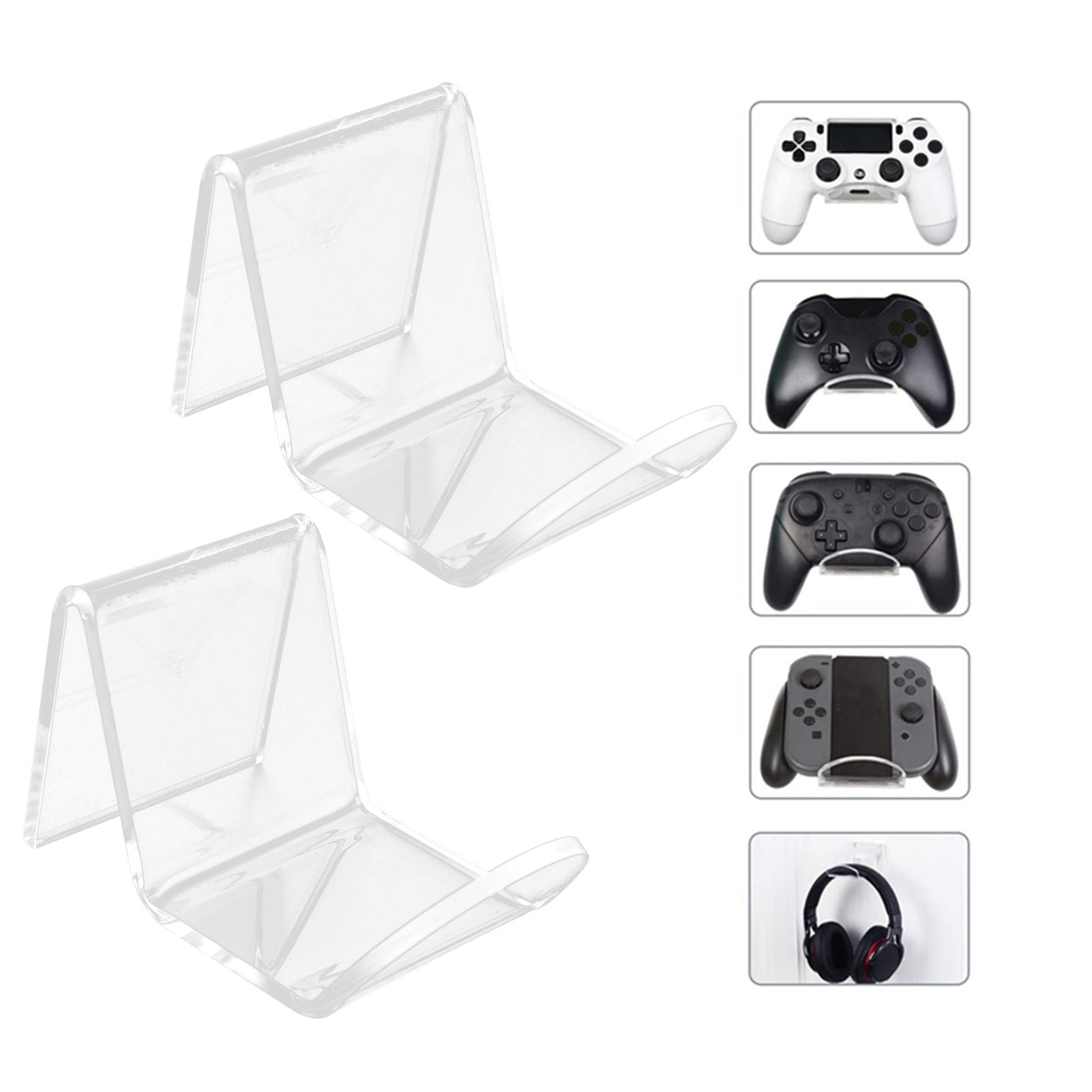 Headphone Bracket Wall Mounted Headset Hanger Acrylic Game Controller Bracket for Home Office