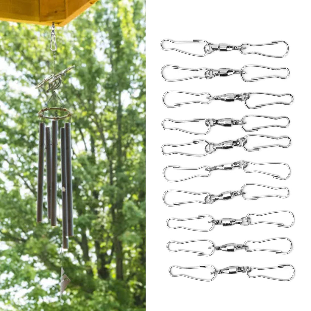 10pcs Hanging Hook Stainless Steel 360° Rotating Hook for Bird Feeder Wind Chimes7cm