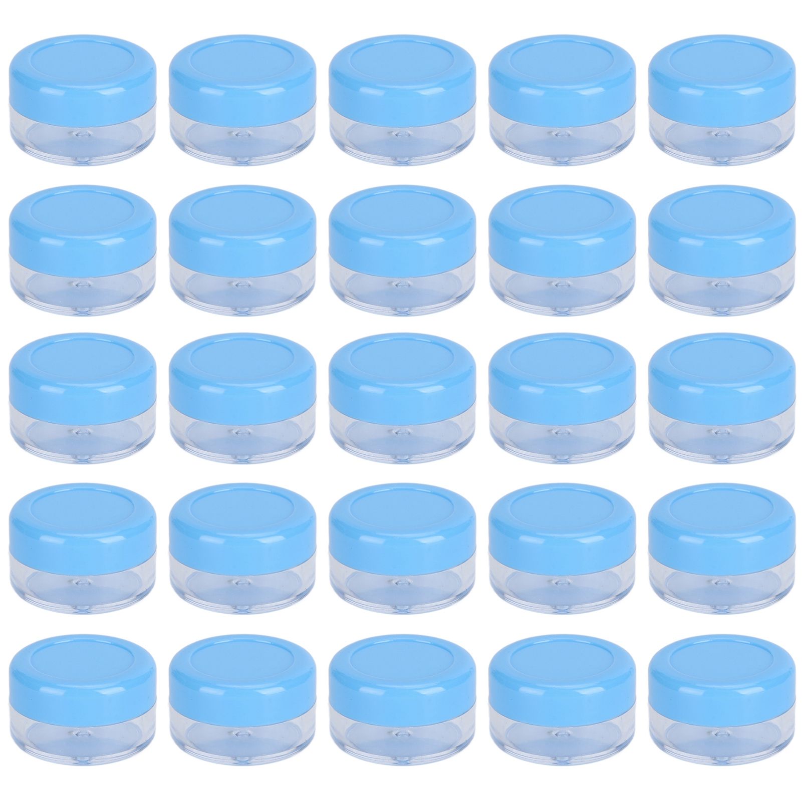 Empty Cream Container 25pcs Plastic Compact Round Small Cosmetic Jar for Travel